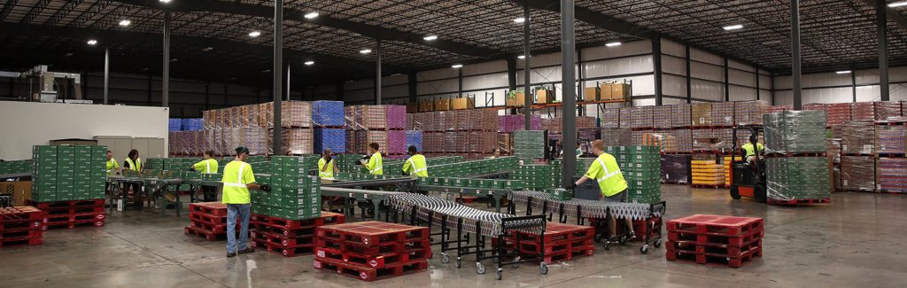 Co-packing services in a warehouse